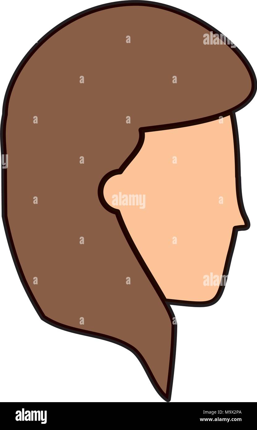 profile of avatar woman face icon over white background, colorful ...