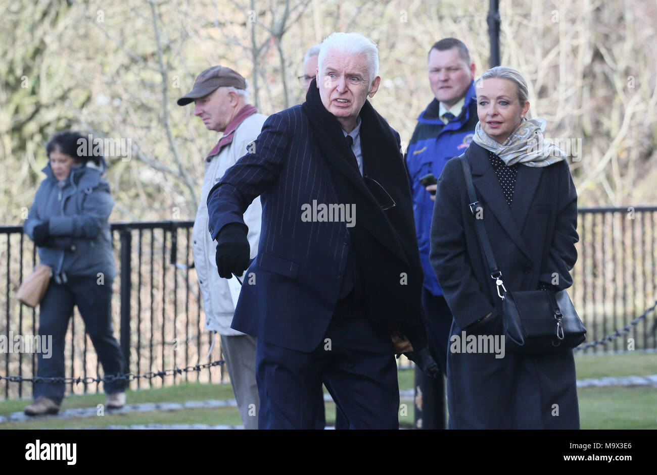 Liverpool, UK. 28th march, 2018. Mike McGear arrives for the funeral of Ken Dodd at the Anglican Cathedral, Liverpool, 28th March, 2018 (C)Barbara Cook/Alamy Live News Stock Photo