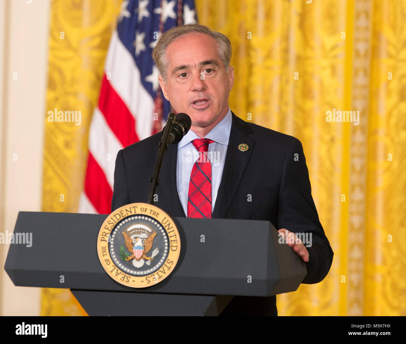***FILE PHOTO** VETERANS AFFAIRS SECRETARY AXED VIA TRUMP TWEET United States Secretary of Veterans Affairs Dr. David Shulkin speaks at the signing of the Department of Veterans Affairs Accountability and Whistleblower Protection Act of 2017 at The White House in Washington, DC, June 23, 2017. Credit: Chris Kleponis/CNP /MediaPunch Stock Photo