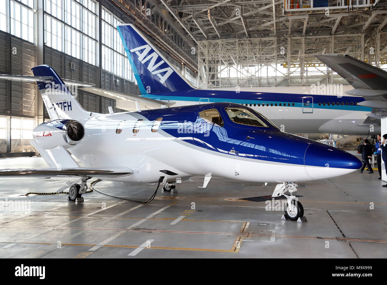 Tokyo, Japan. 28th Mar, 2018. Honda Aircraft's business jet HondaJet is
