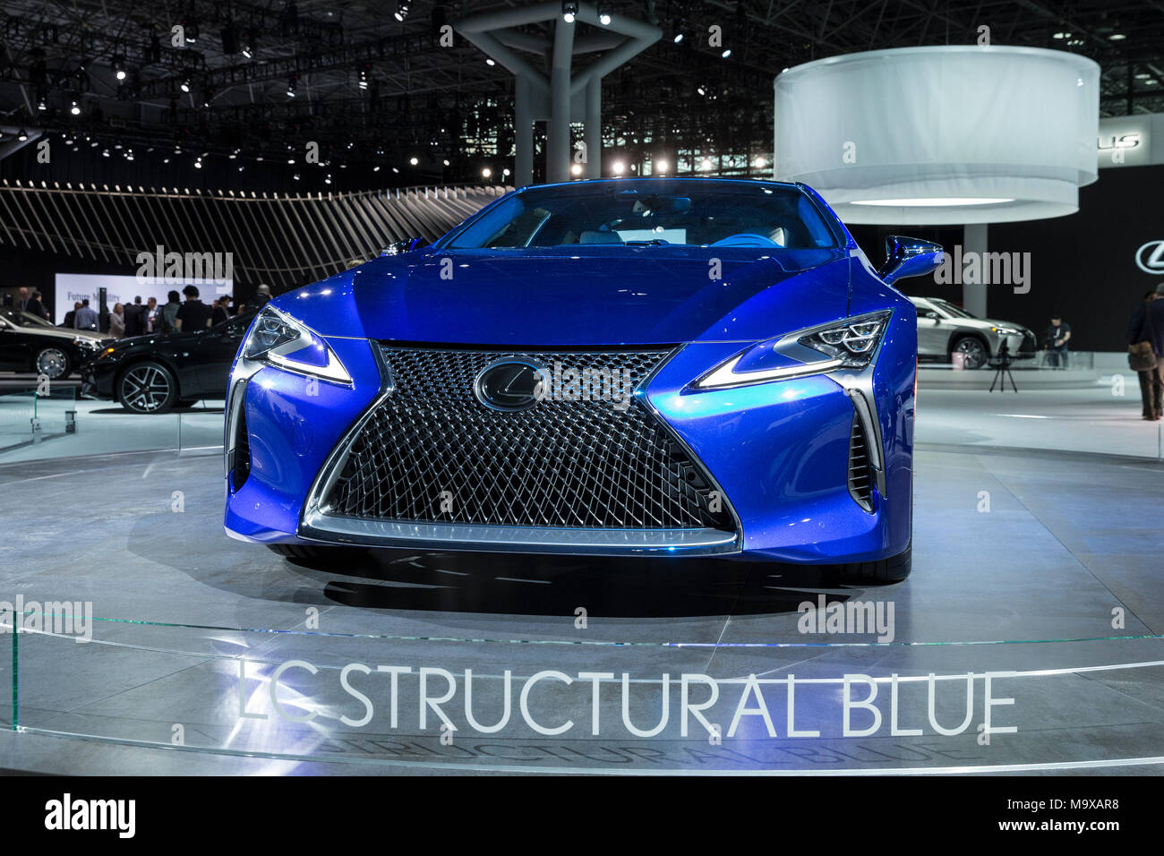 New York, USA. 28th Mar, 2018. Lexus LC500 LC Structural Blue Coupe on