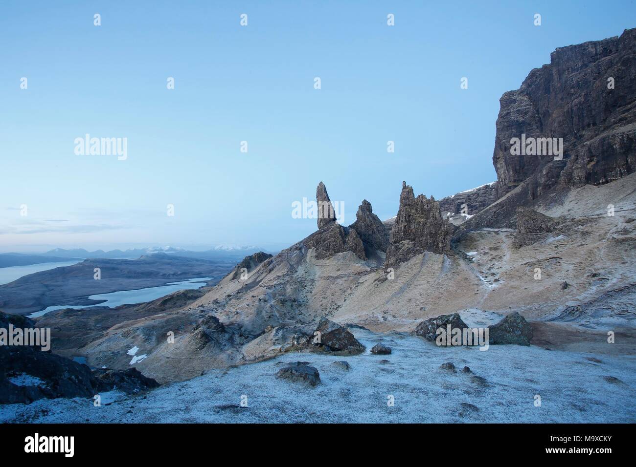 Old Man of Storr, Isle of Skye, Scotland, UK. 29th Mar, 2018. UK Weather: Cold frosty morning at Old Man of Storr, Isle of Skye, Scotland. Credit: Carolyn Jenkins/Alamy Live News Stock Photo
