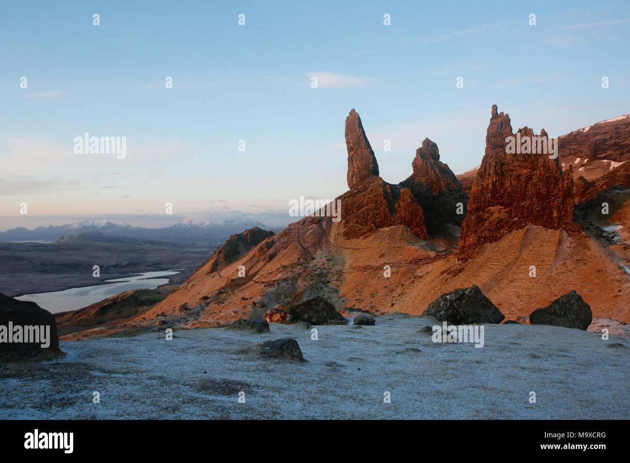 Old Man of Storr, Isle of Skye, Scotland, UK. 29th Mar, 2018. UK Weather: Cold frosty morning at Old Man of Storr, Isle of Skye, Scotland. Credit: Carolyn Jenkins/Alamy Live News Stock Photo