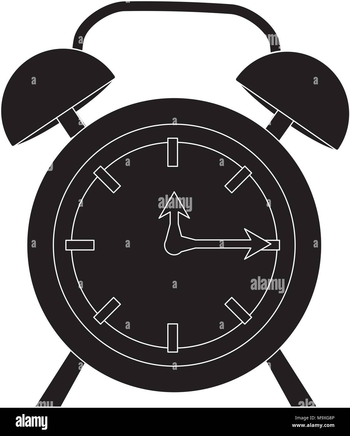 alarm clock icon over white background, vector illustration Stock ...