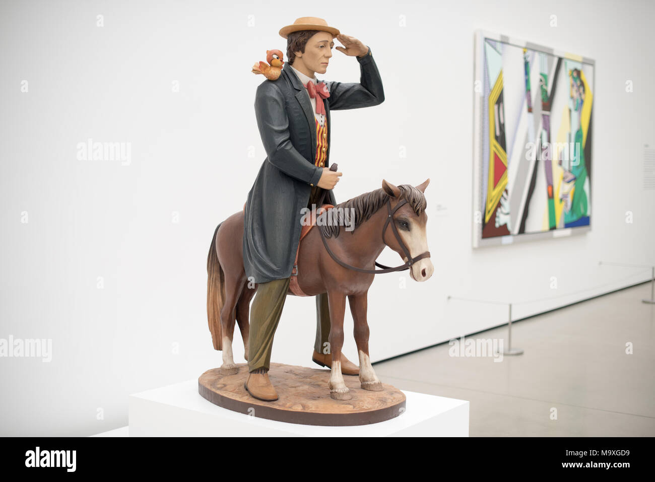 LOS ANGELES, CA March 15, 2018 Buster Keaton by Jeff Koons in The Broad Museum in Downtown of