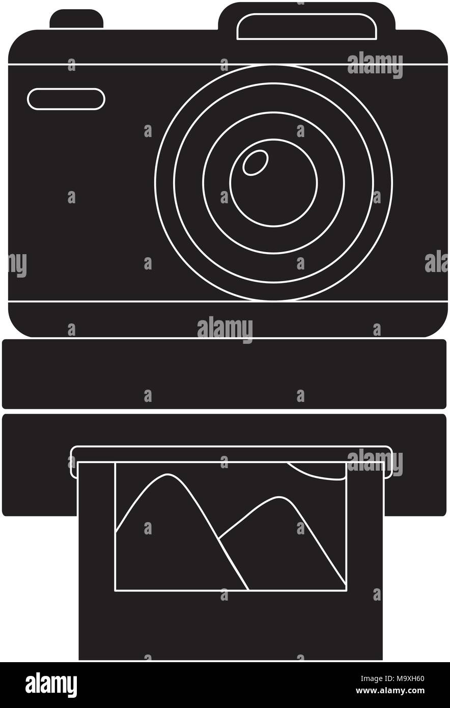 instant camera icon over white background, vector illustration Stock ...