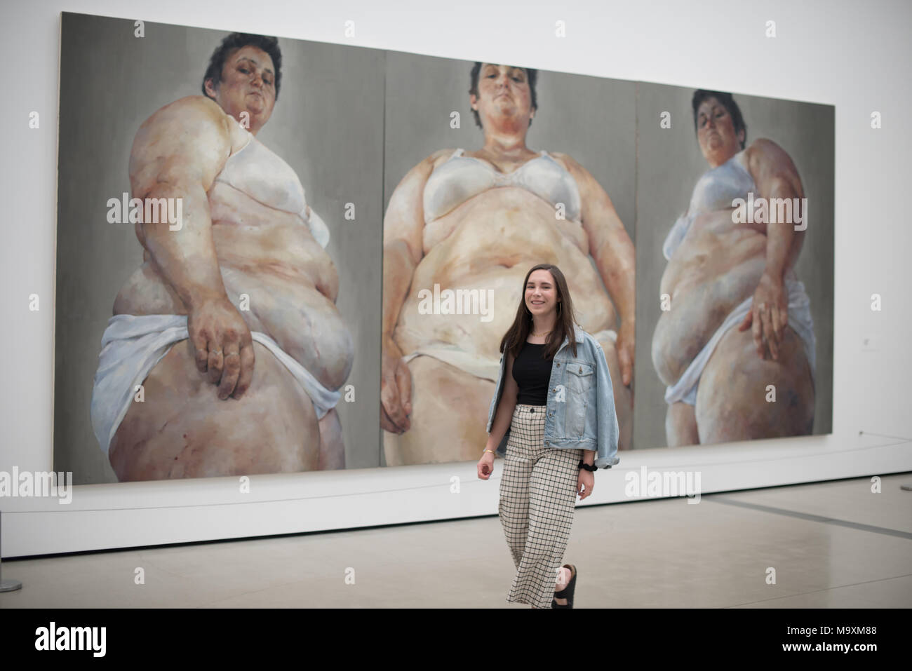 LOS ANGELES, CA - March 15, 2018: 'Strategy' by Jenny Saville in The Broad Museum in Downtown of Los Angeles on March 15, 2018. Stock Photo