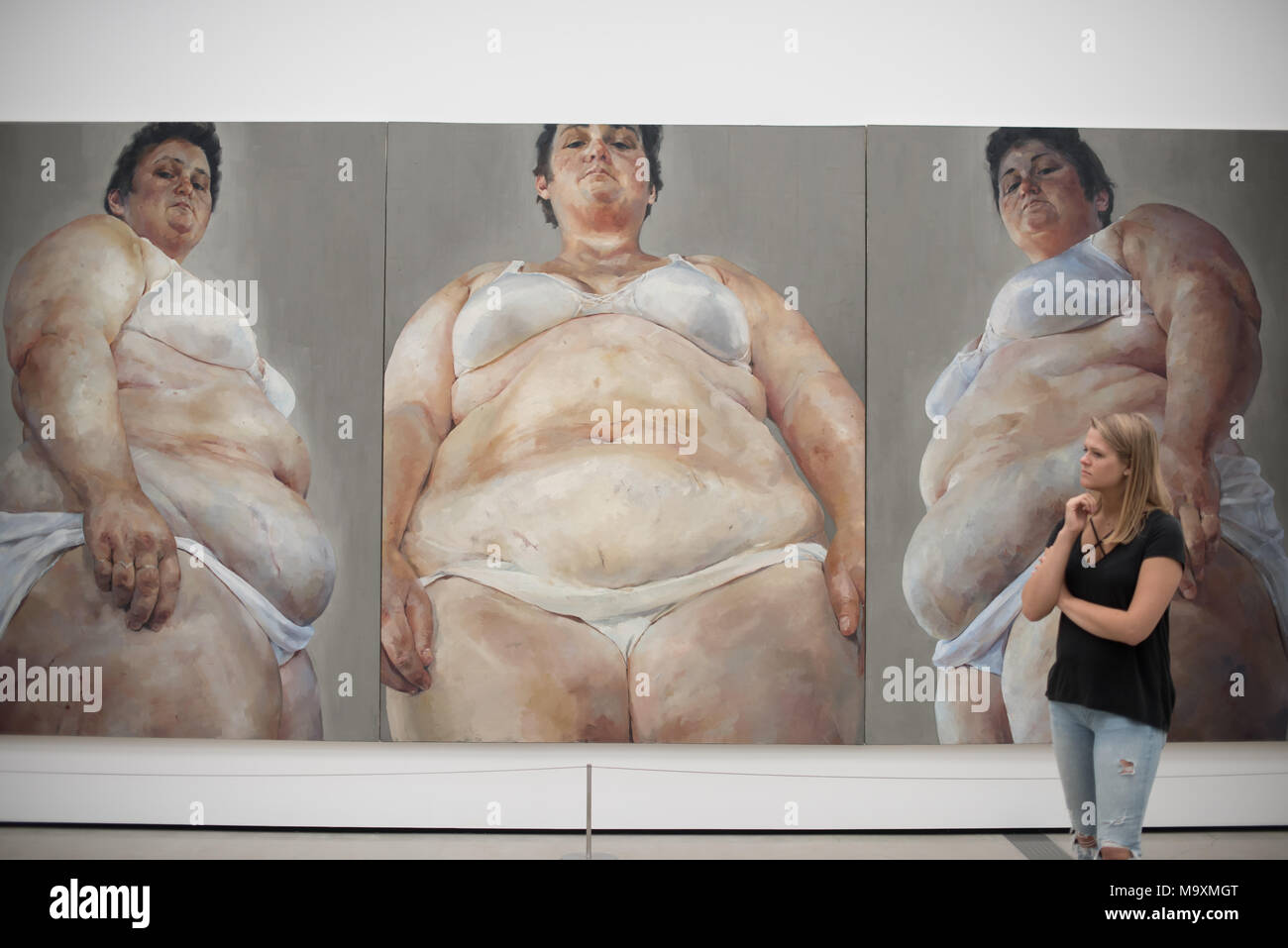 LOS ANGELES, CA - March 15, 2018: 'Strategy' by Jenny Saville in The Broad Museum in Downtown of Los Angeles on March 15, 2018. Stock Photo