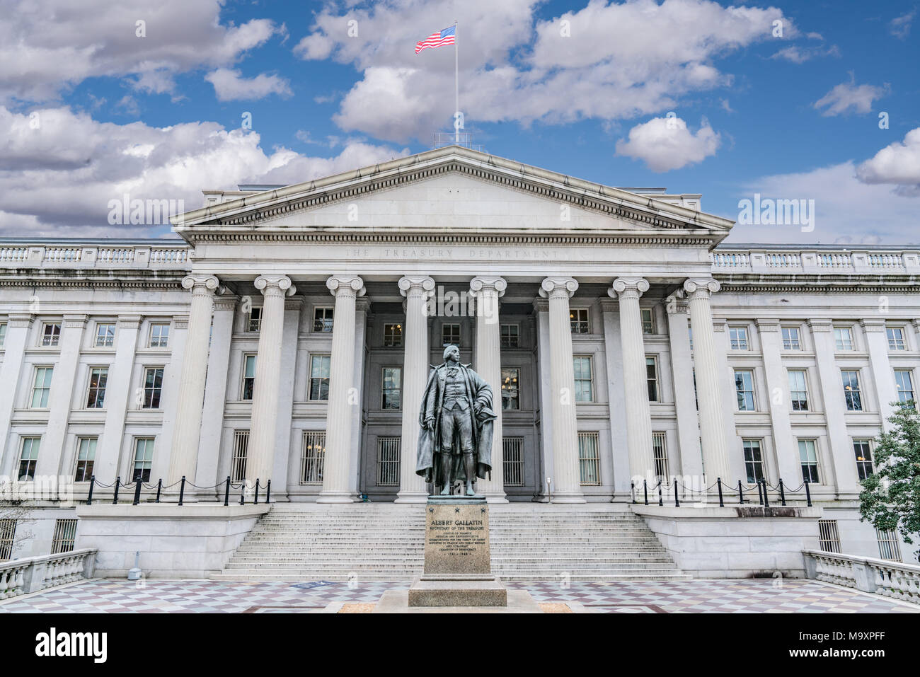 United States Treasury Department Building in Washington, DC Stock Photo
