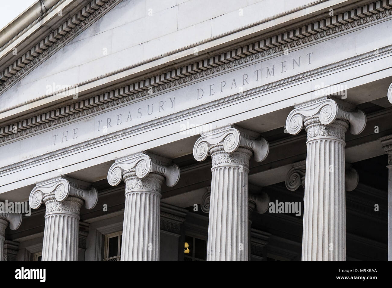 United States Treasury Department Building in Washington, DC Stock Photo