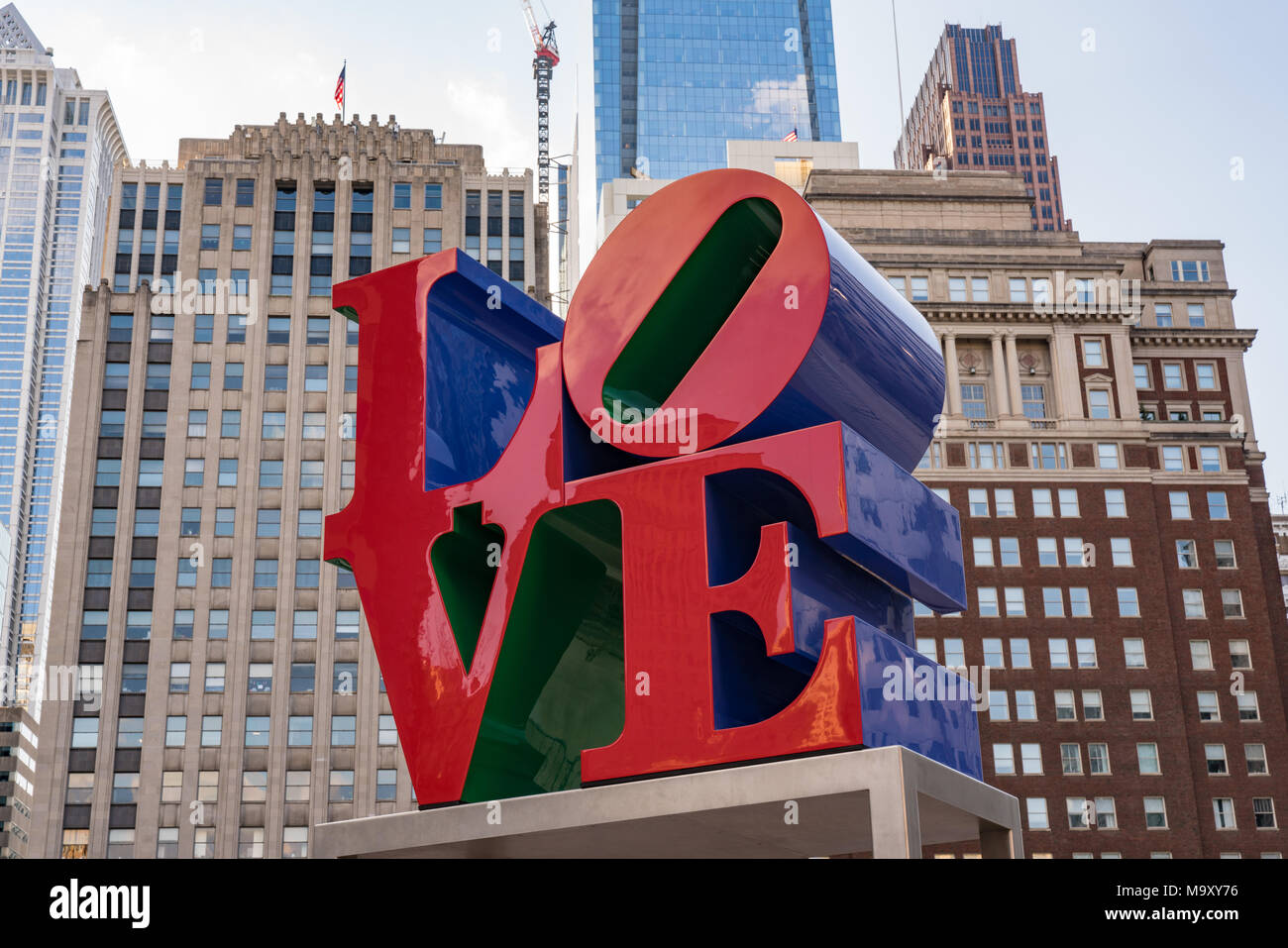 PHILADELPHIA, PA MARCH 10, 2018 Newly restored LOVE sculpture in