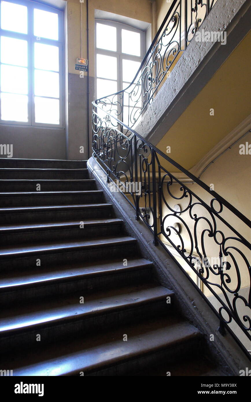 Impressive stairs, Lyon, France Stock Photo Alamy