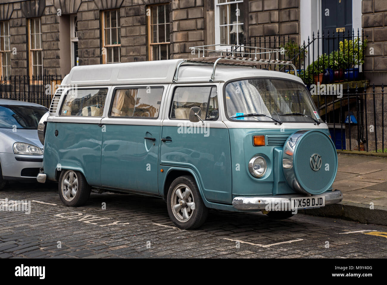 Volkswagen Campervan parked on a street in Edinburgh's New Town Stock Photo  - Alamy