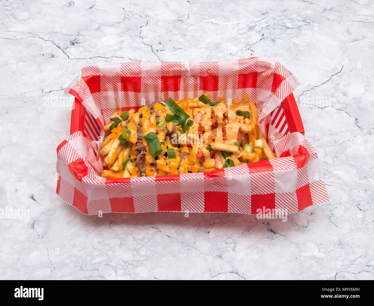 Korean beef kimchi fries Stock Photo