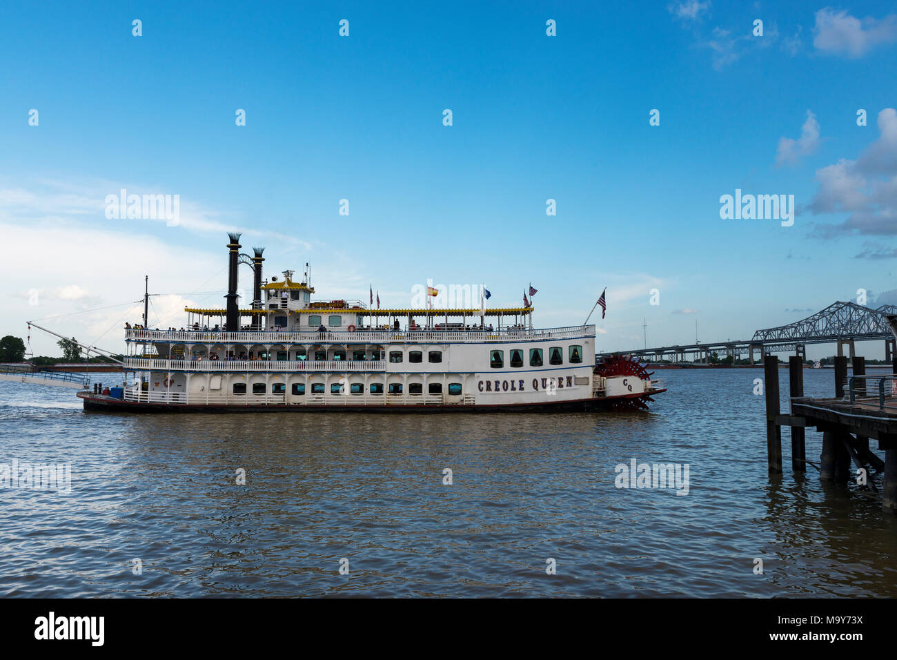 New Orleans, Louisiana - June 18, 2014: View of the Mississippi river ...