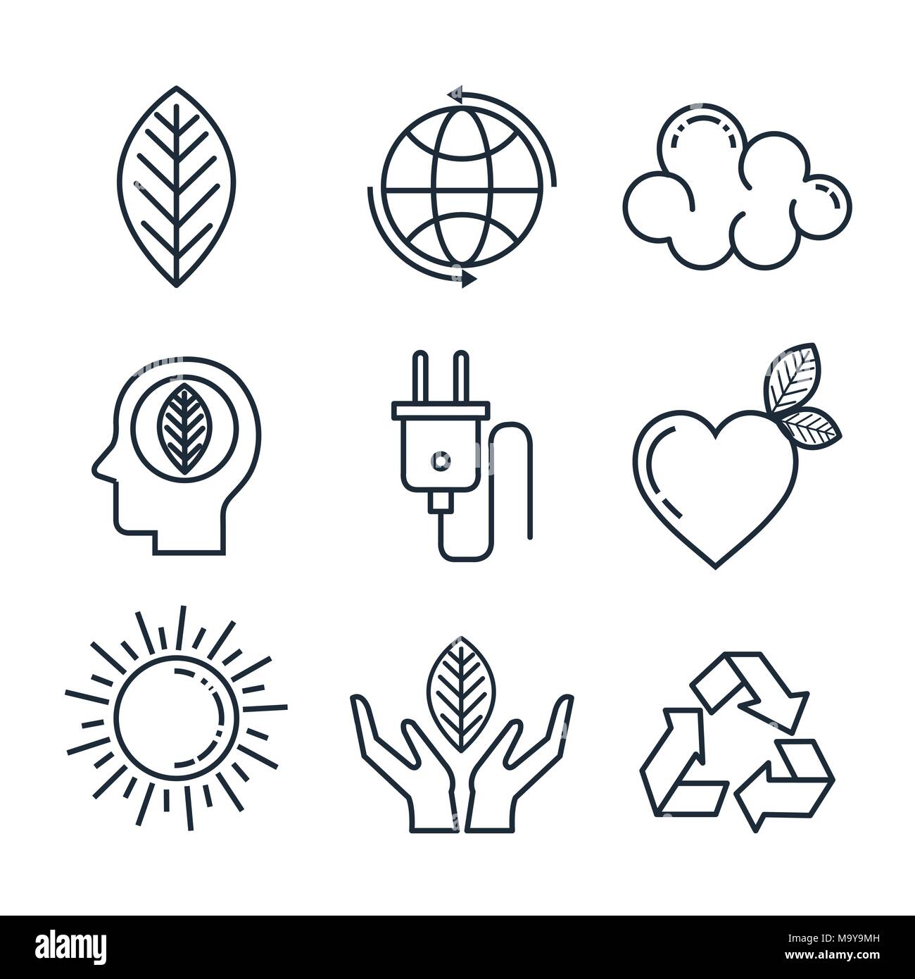 eco friendly set icons Stock Vector Image & Art - Alamy