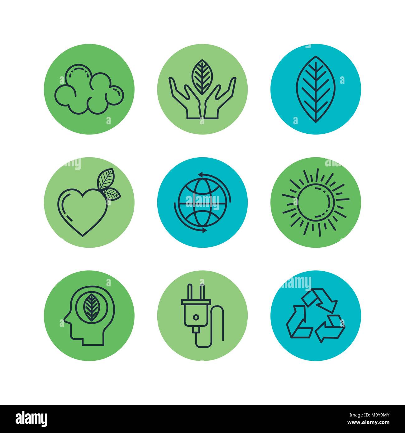 eco friendly set icons Stock Vector Image & Art - Alamy