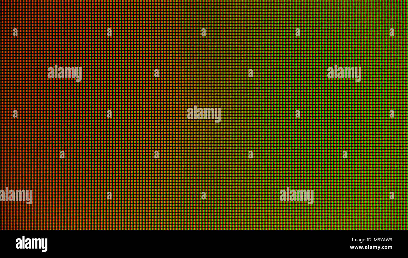 Closeup LED lights bulb diode from LED TV or LED monitor screen display ...