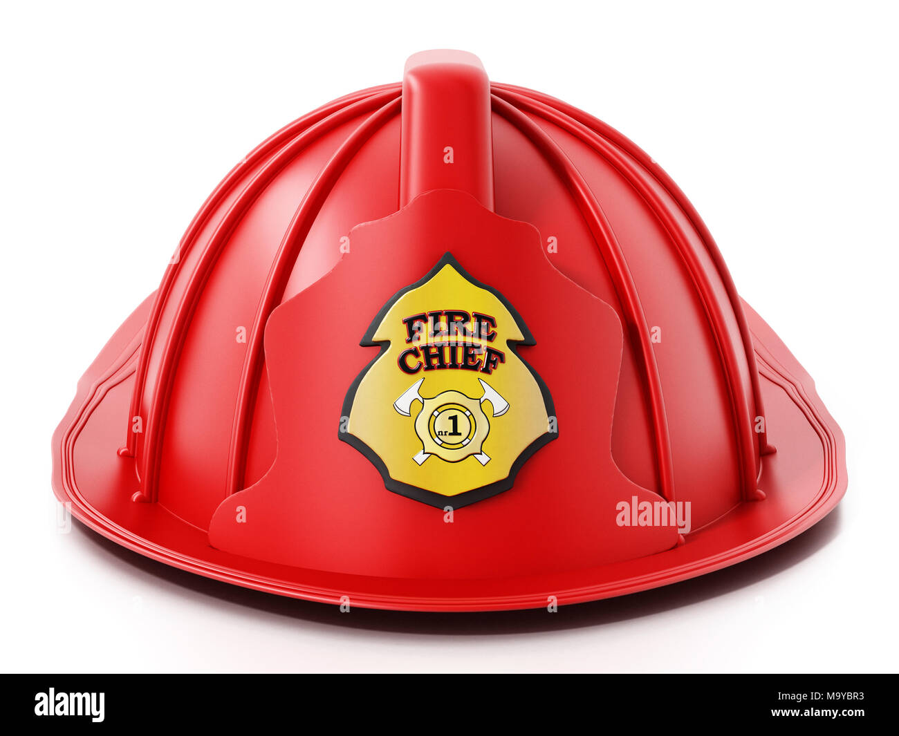 Fireman hat isolated on white background. 3D illustration Stock Photo -  Alamy
