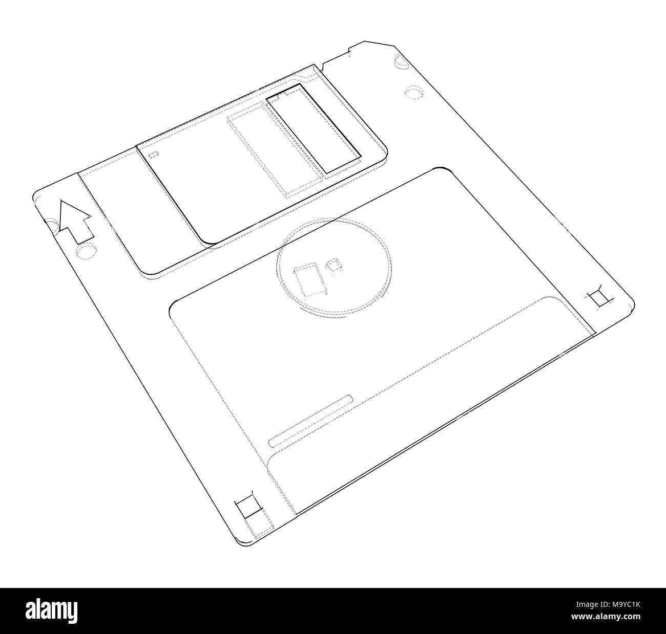 Drawing floppy diskette storage computer hires stock photography and