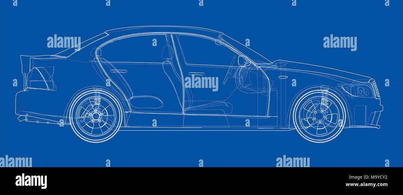 Concept car sketch Stock Photo