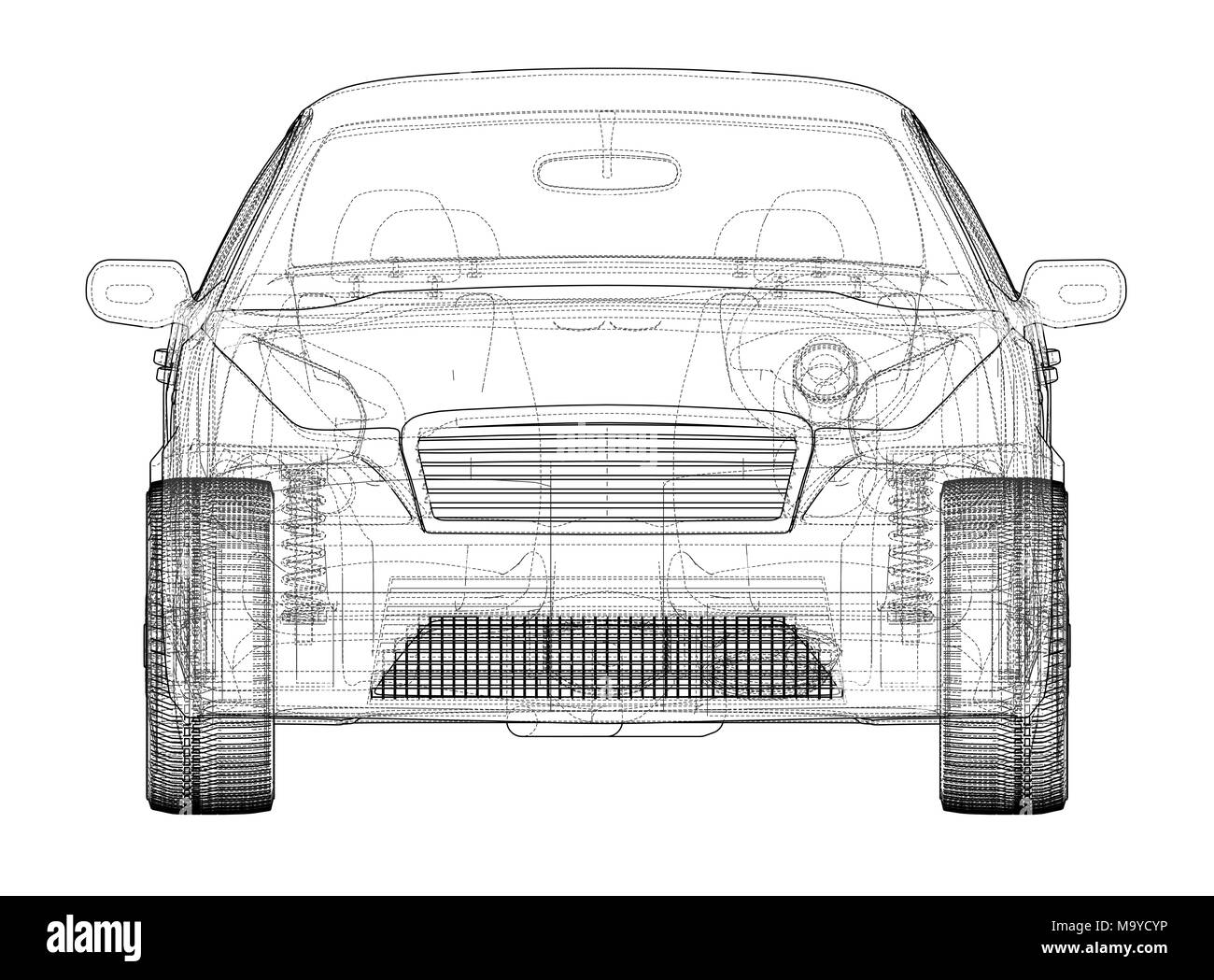 Concept car sketch Stock Photo