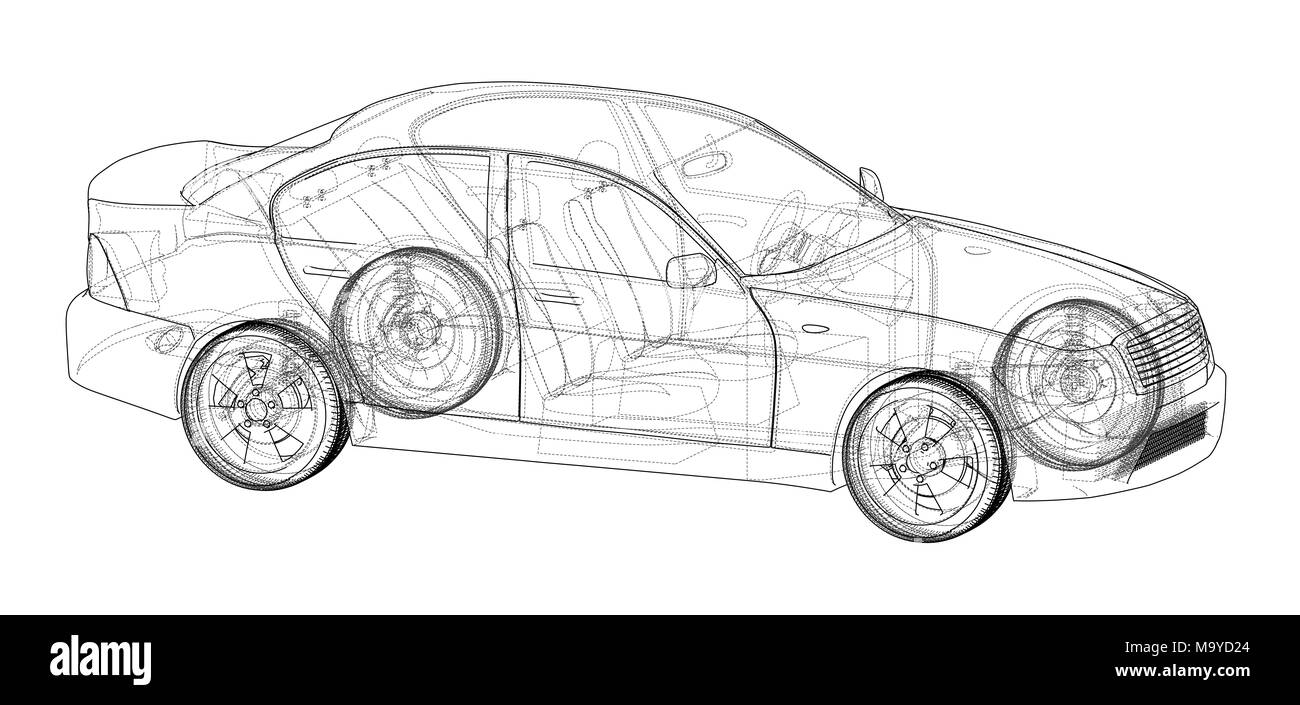 Concept car sketch Stock Photo