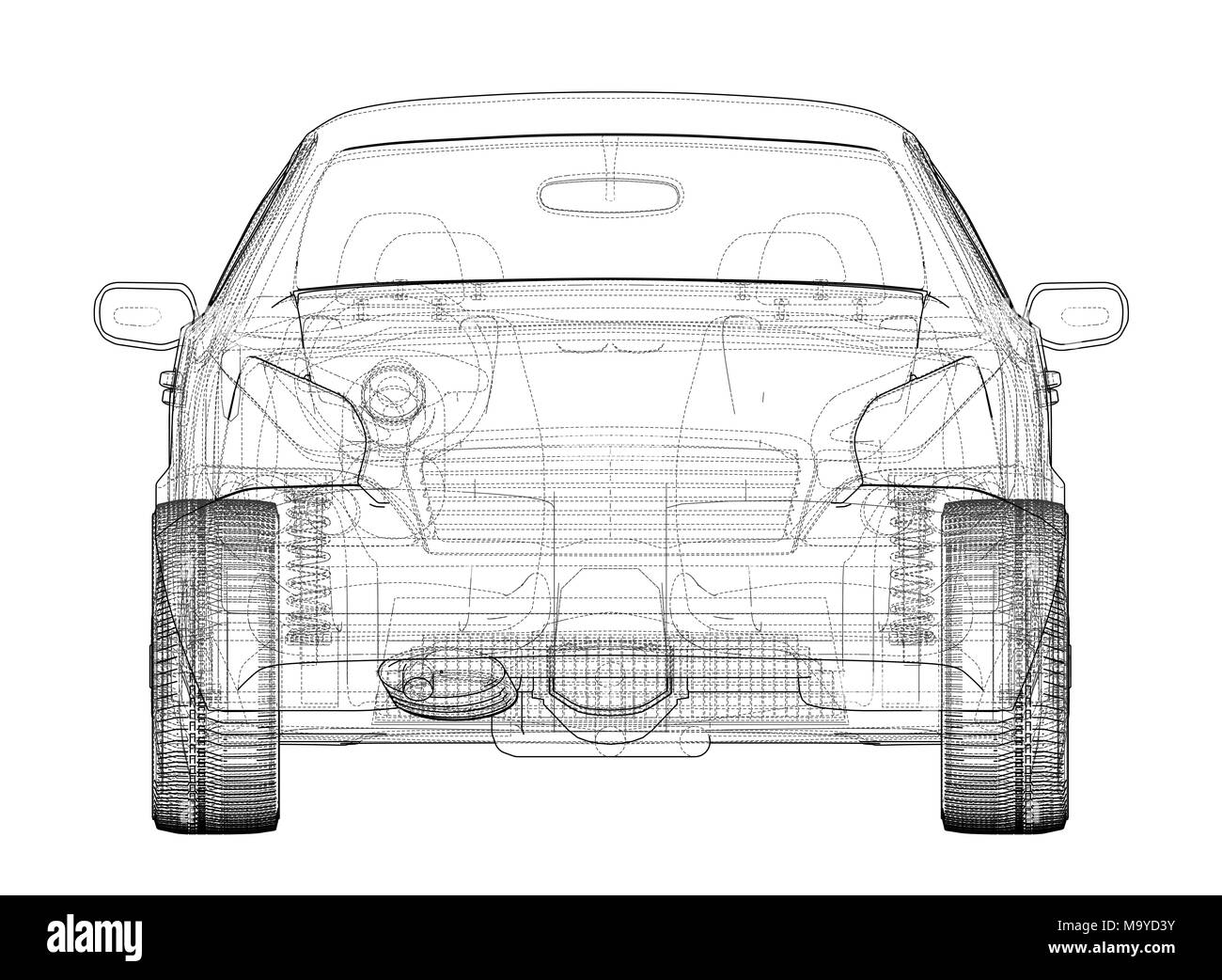 Concept car sketch Stock Photo