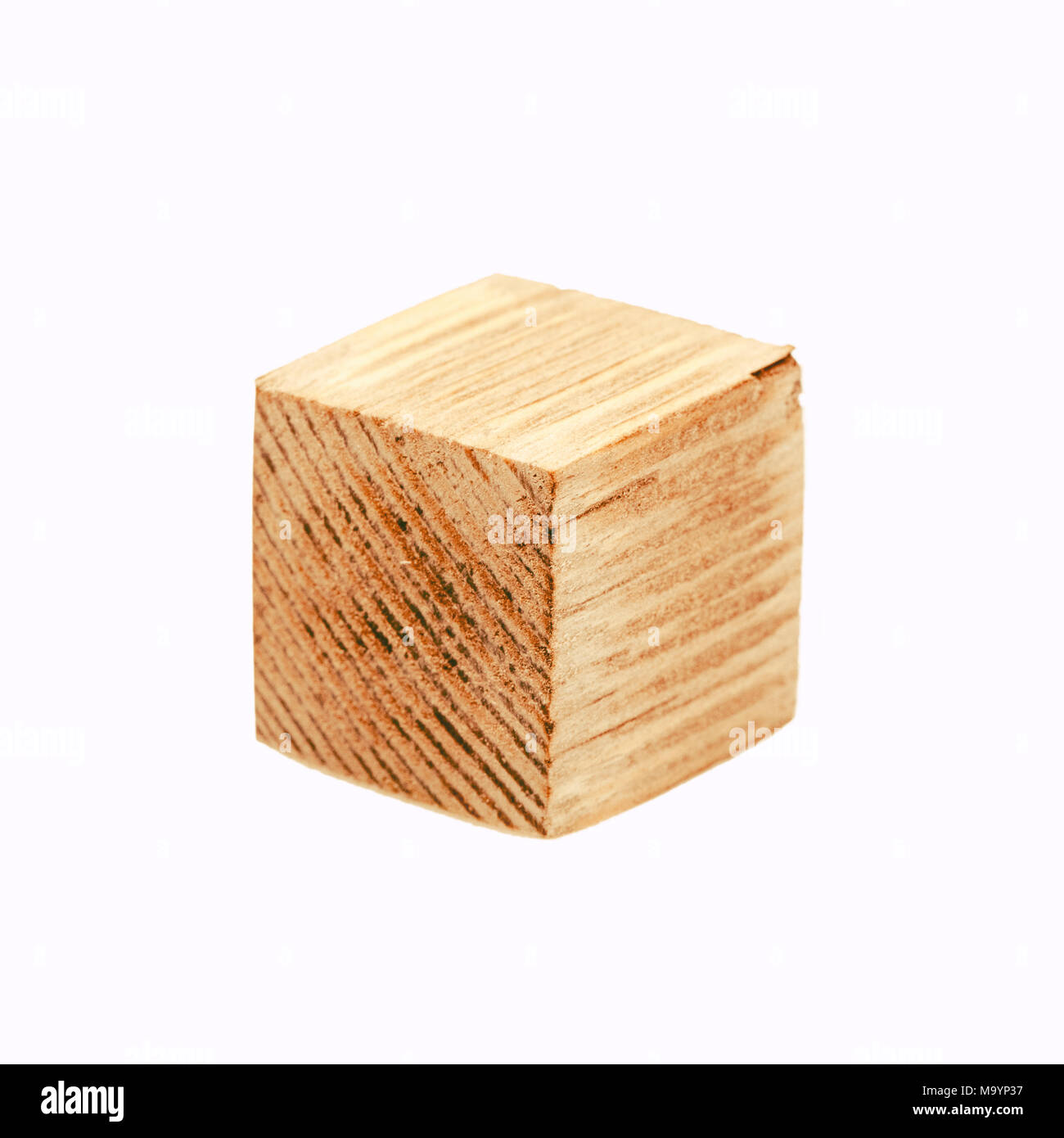 Blank wooden block isolated on white background. Isolated Stock Photo