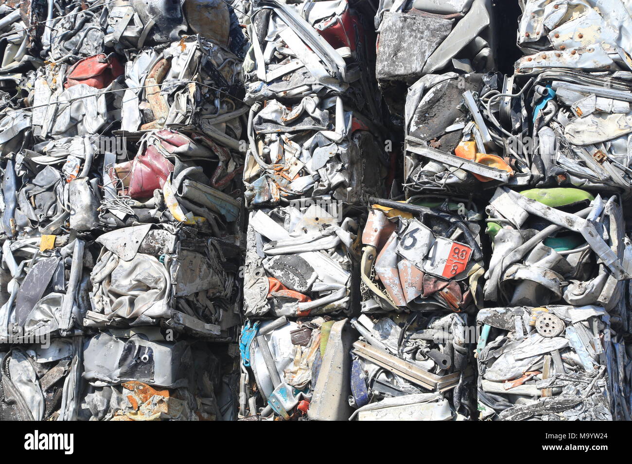 Scrap metal, wrecked and crushed parts Stock Photo Alamy