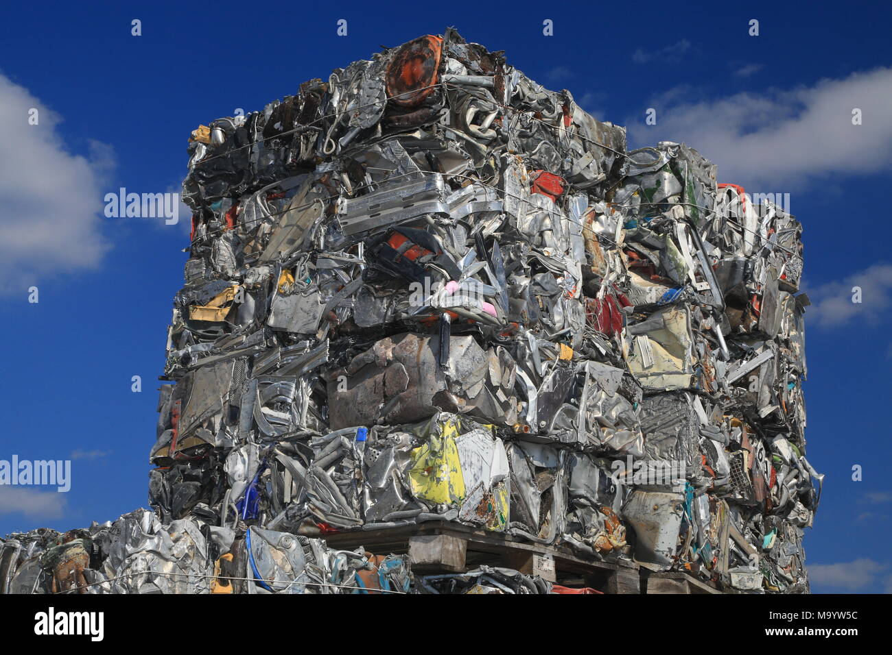 Scrap metal, wrecked and crushed parts Stock Photo