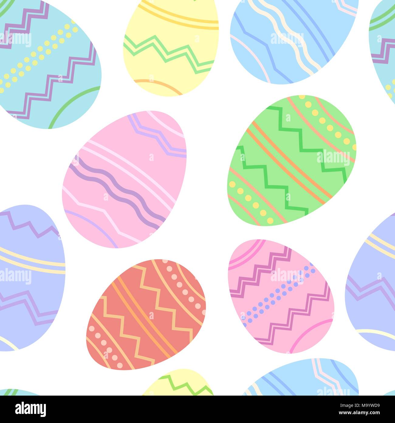 Easter illustration, seamless eggs background, vector wallpaper Stock Vector