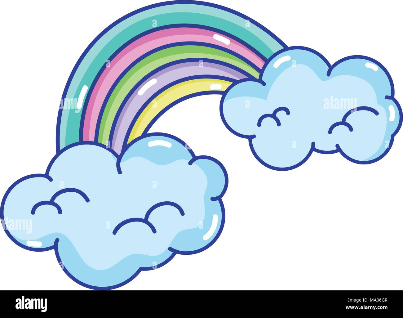 nature bright rainbow with clouds in the sky Stock Vector Image & Art ...