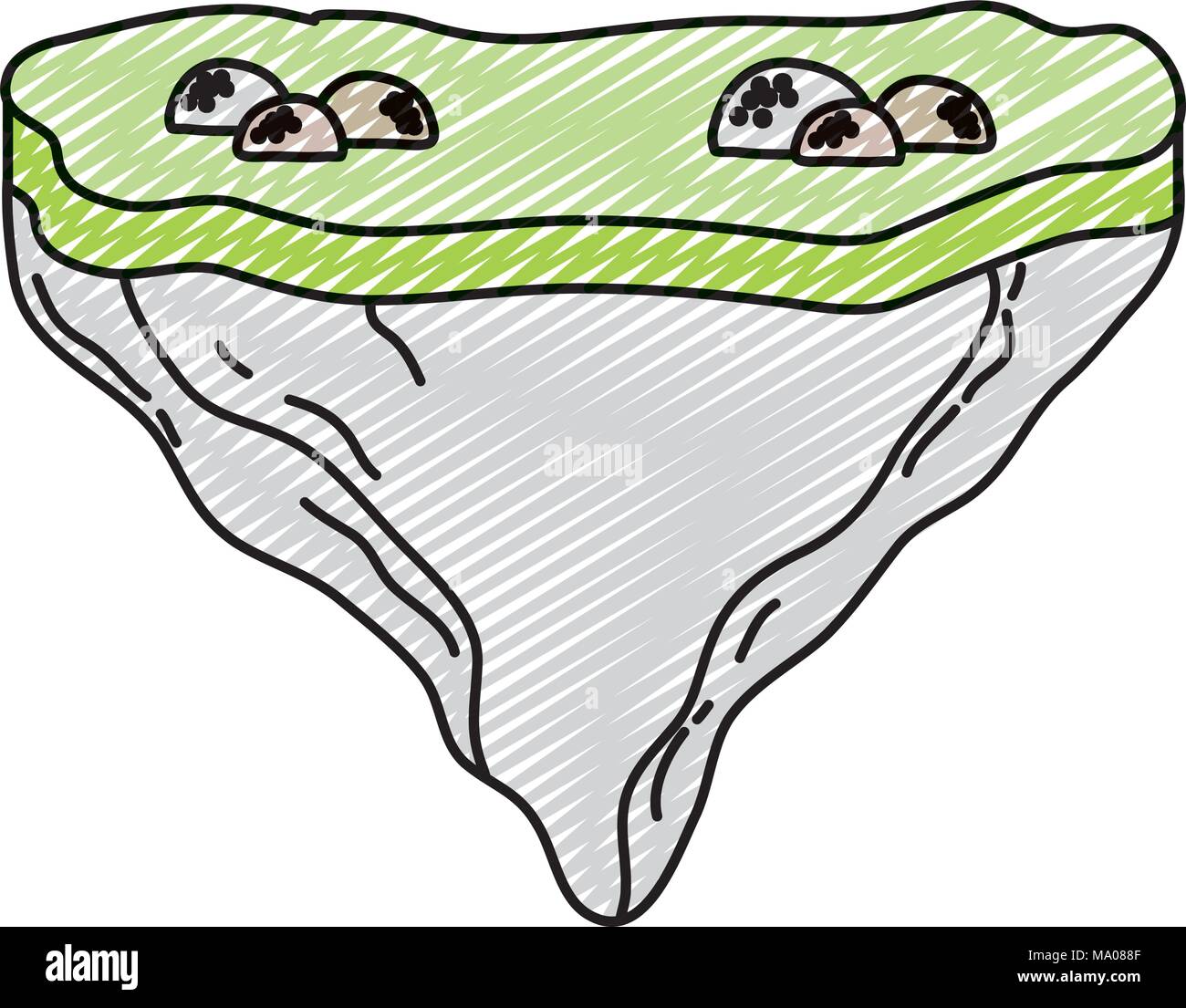 doodle natural rock floating beauty island Stock Vector Image & Art - Alamy