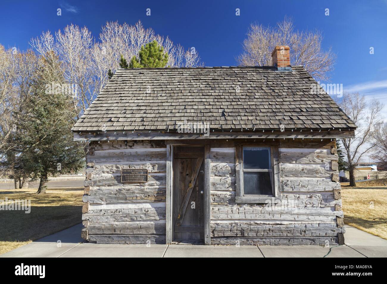 Old Wild West Log Cabin In Mormon Pioneer Heritage Park Near City