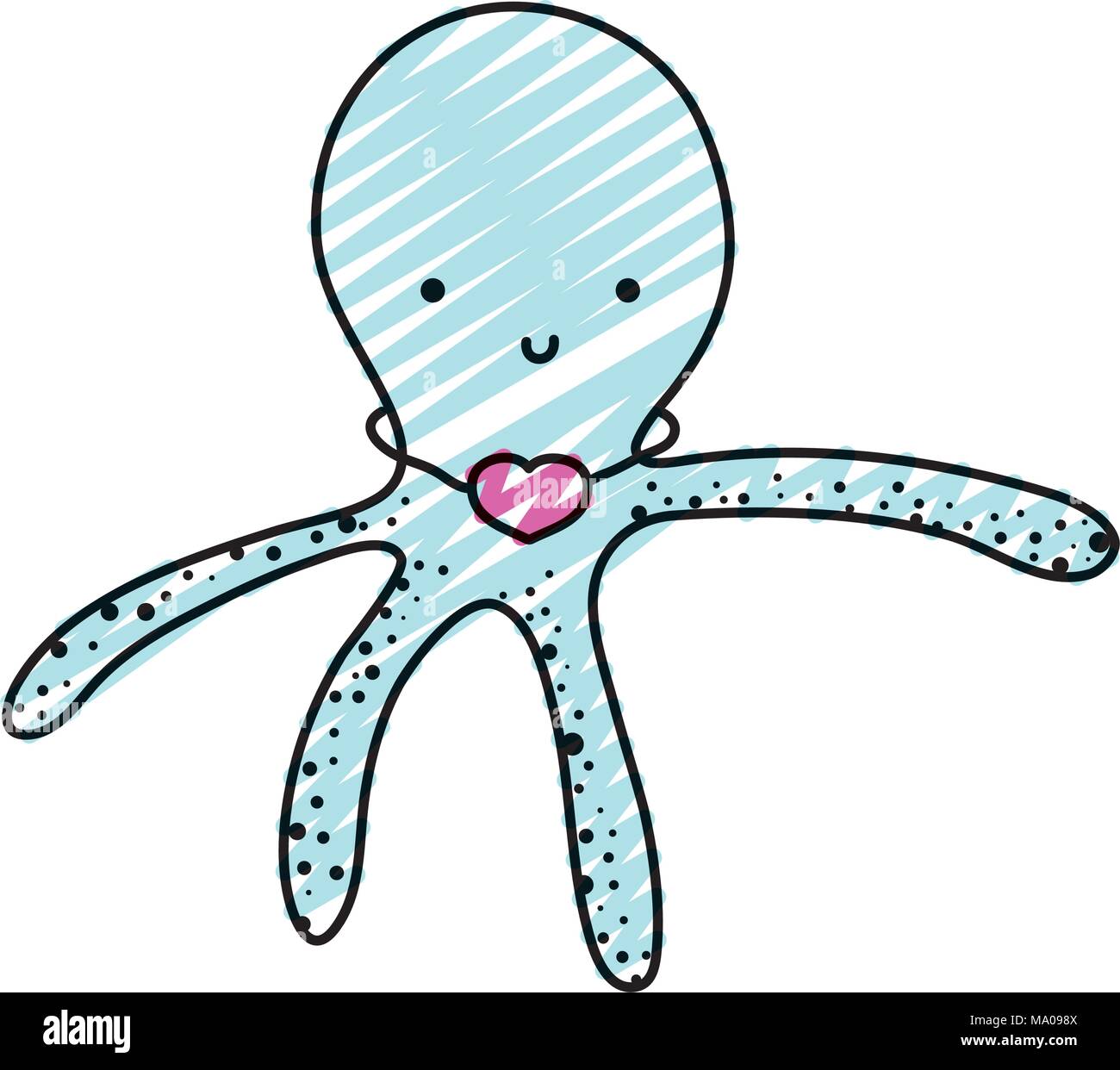 doodle nature octopus marine animal icon Stock Vector Image & Art - Alamy
