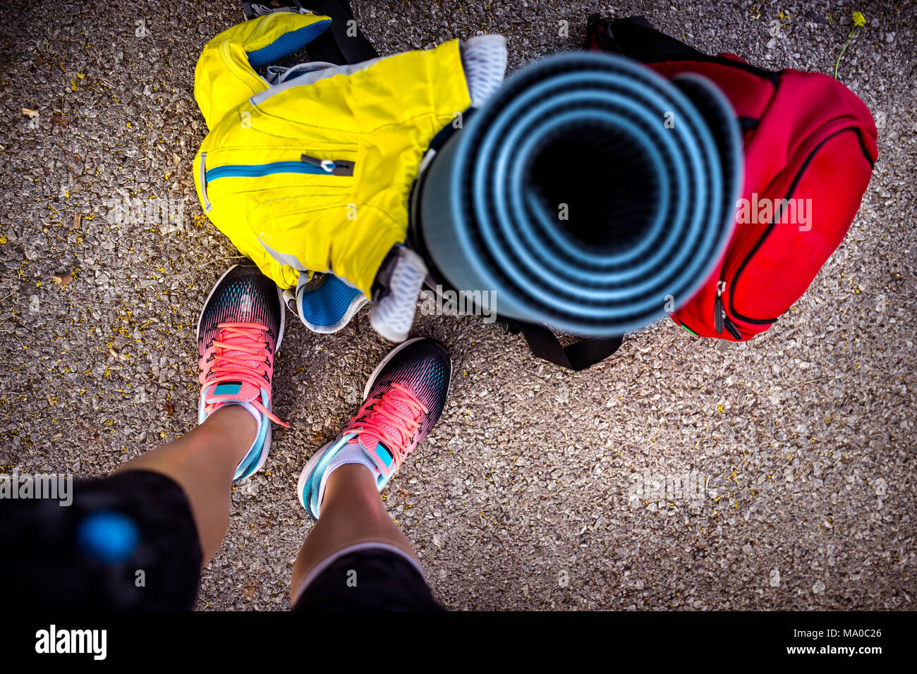 Conceptual Photo Of An Active Lifestyle Colorful Sports Gear On