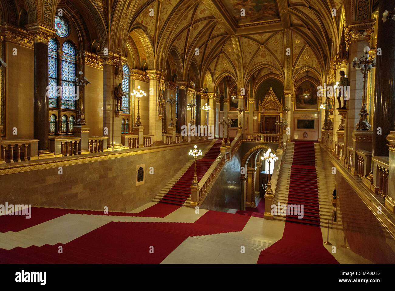 Budapest (Hungary) - Main Hall of the Hungarian Parliament Building Stock Photo