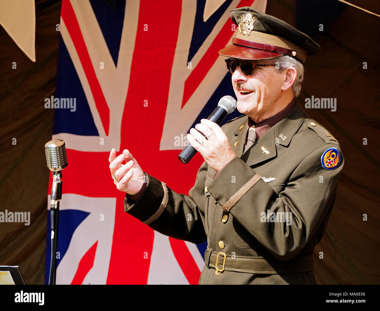 ENSA and US Army concert part entertains visitors to the North Norfolk Railway's 1940's weekend, Sept 1017. Stock Photo