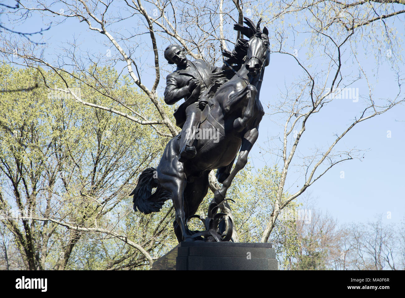 Horseman Sculpture New York Central Park Stock Photo - Alamy