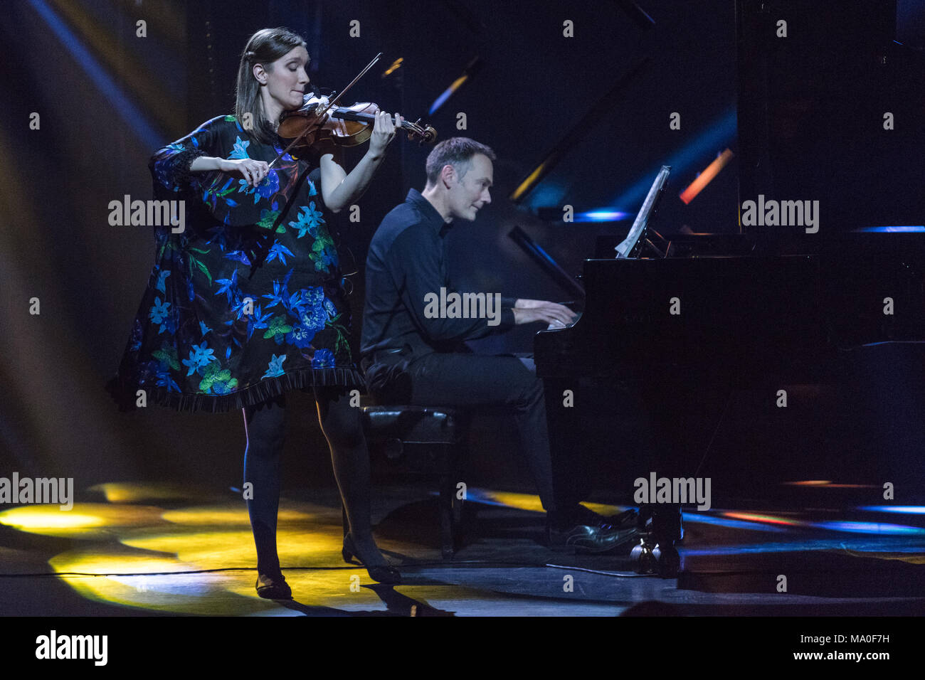 Norway, Oslo - February 25, 2018. The Norwegian violinist Guro Kleven Hagen performs live during the Norwegian Grammy Awards, Spellemannprisen 2017, at Oslo Konserthus in Oslo. (Photo credit: Gonzales Photo - Stian S. Moller). Stock Photo