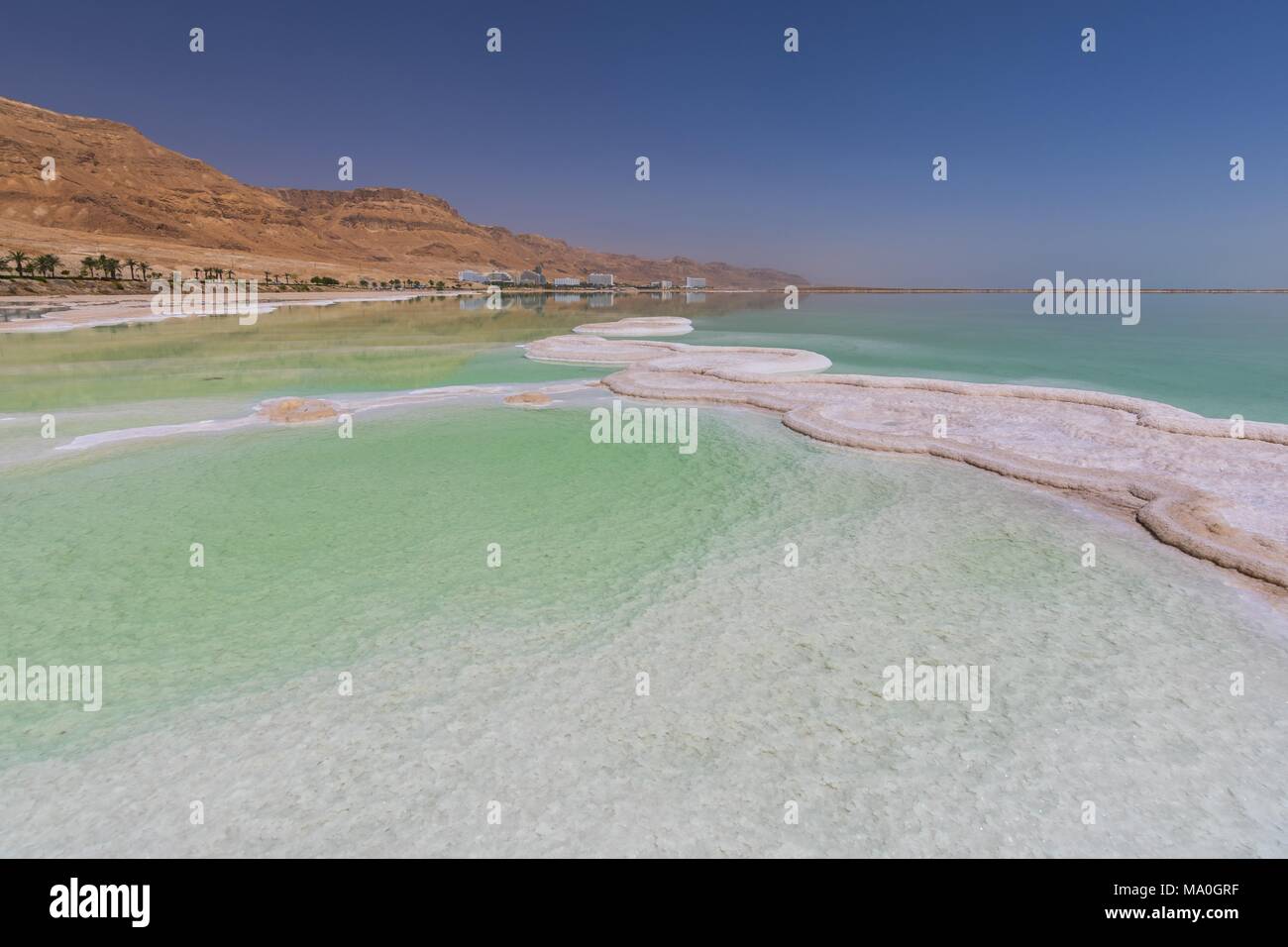 Salt Formation In Ein Bokek Hotel And Resort District On The Shore Of