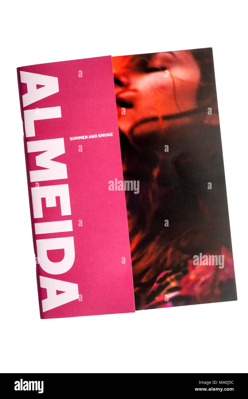 Programme for the 2018 production of Summer and Smoke by Tennessee Williams at the Almeida Theatre. Stock Photo