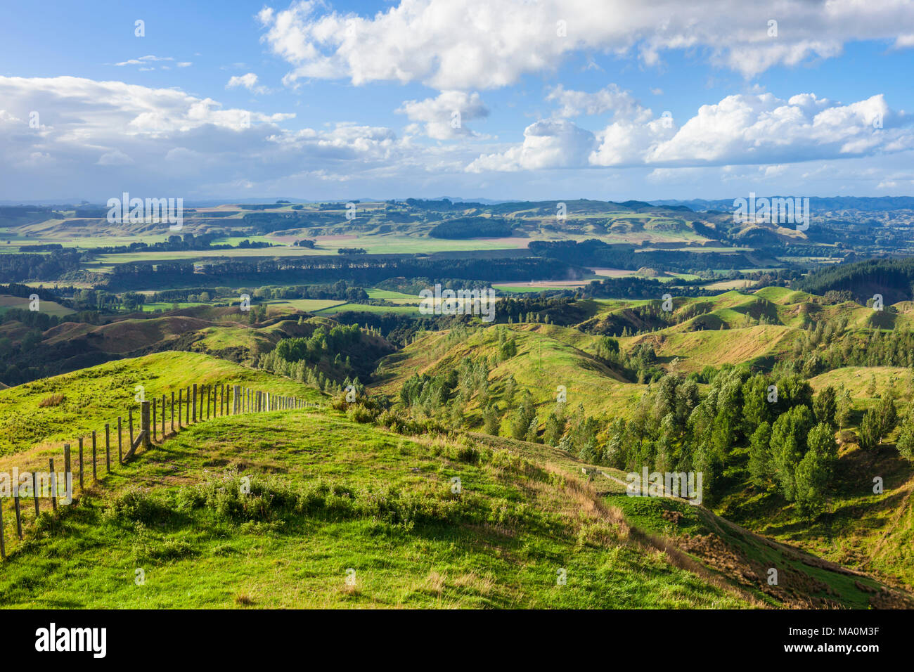 new Zealand Stormy point lookout New Zealand with views of the Rangitikei Valley and best preserved sequences of river terraces in the world manawatu Stock Photo