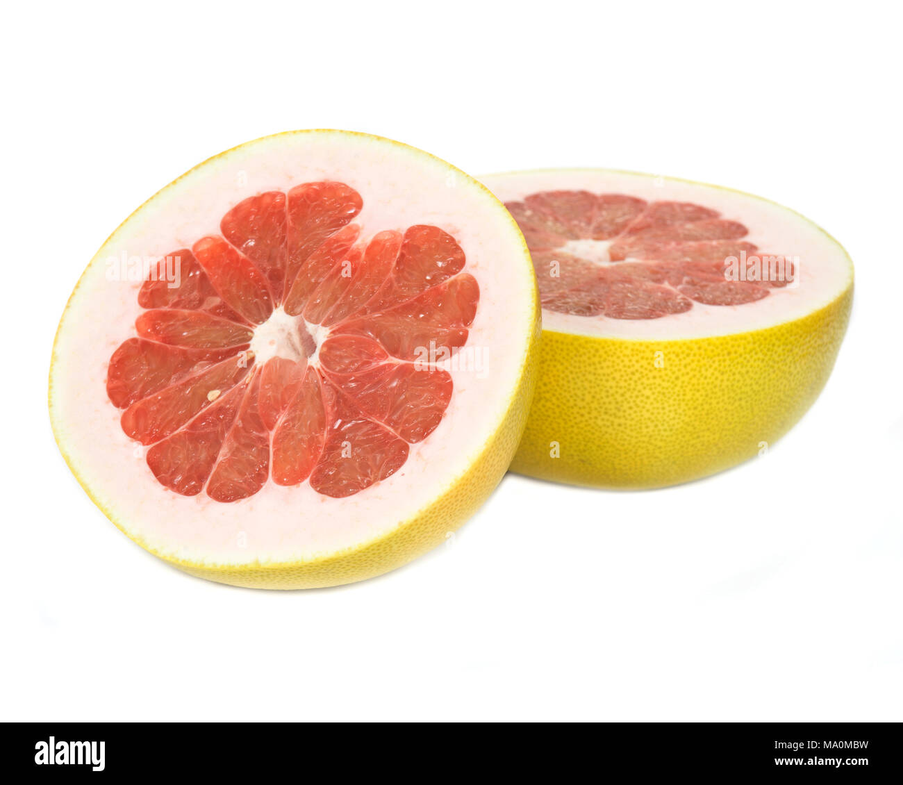 Cut in half pomelo isolated on white background Stock Photo Alamy