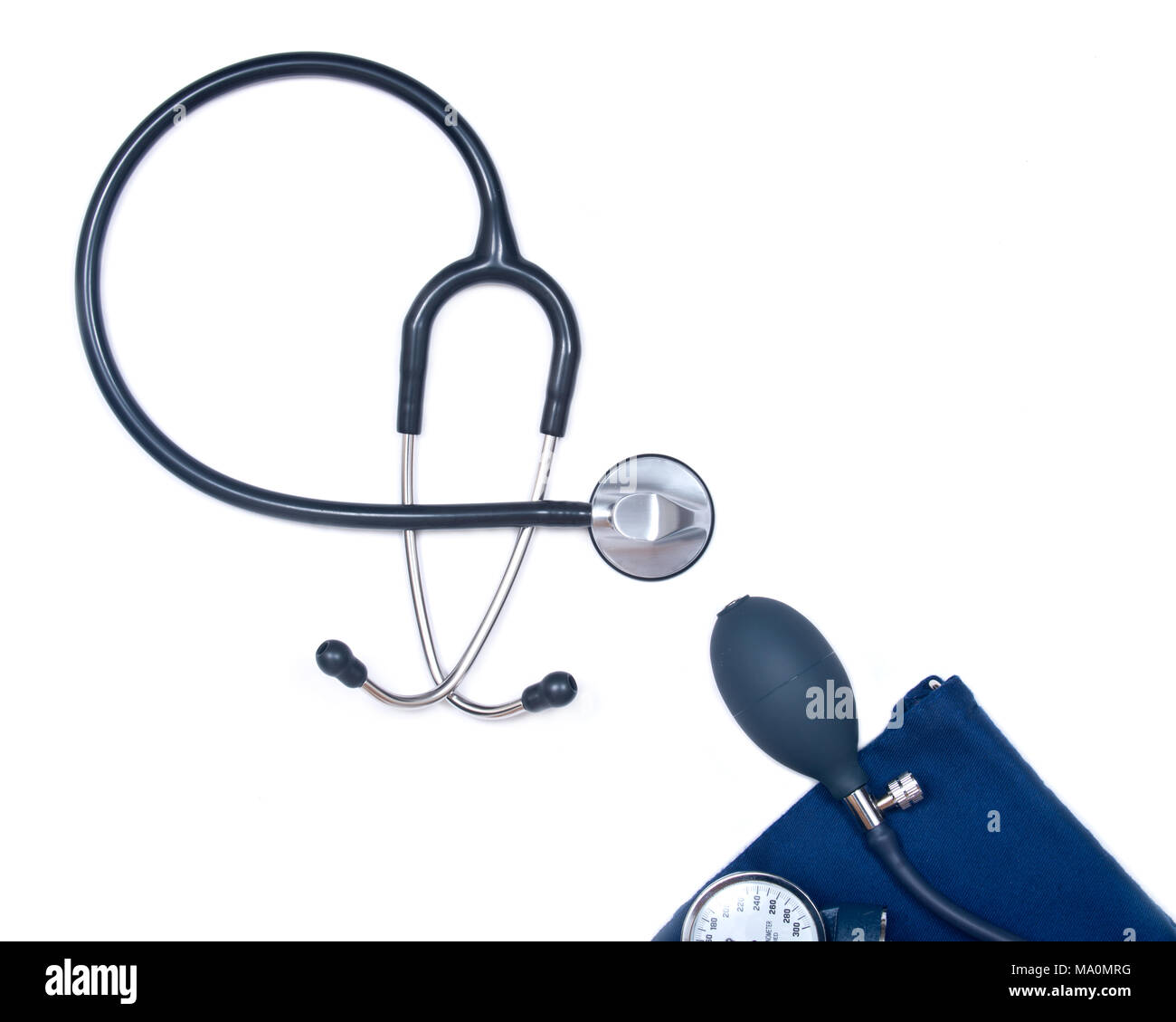 Stethoscope and sphygmomanometer isolated on white background Stock Photo Alamy