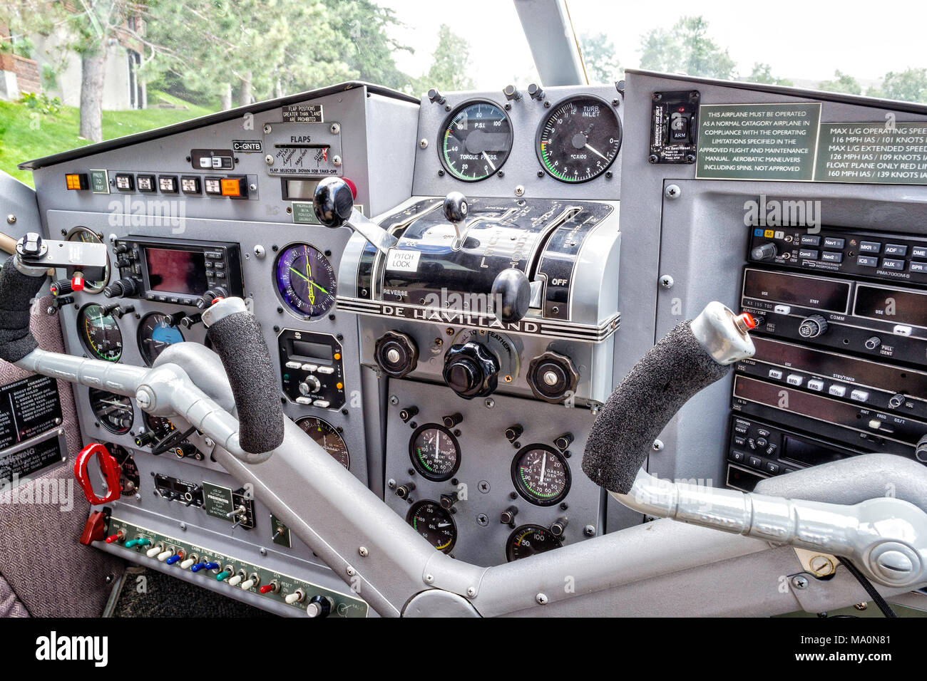 The De Havilland DHC-2T Turbo Beaver Instrument panel Stock Photo