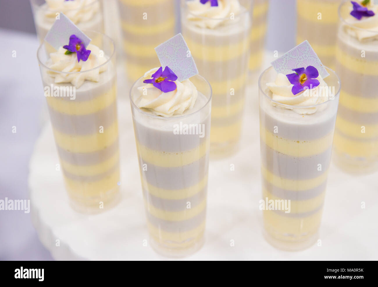 Wedding Dessert Pudding Cups Stock Photo Alamy