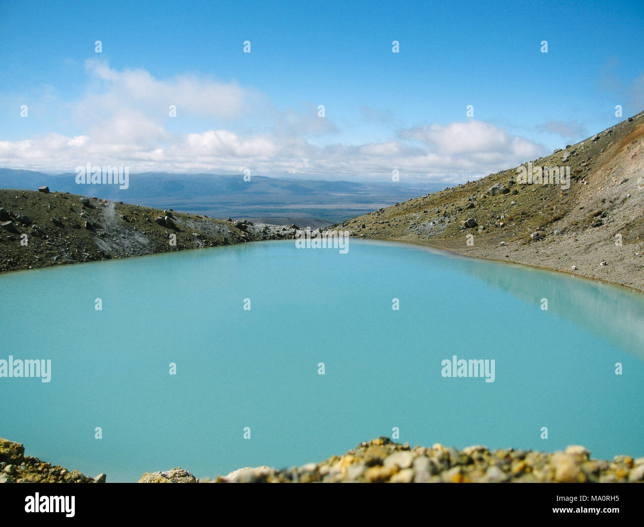 Blue Lake, Tongariro Alpine Crossing, Tongariro National Park, North Island, New Zealand Stock Photo