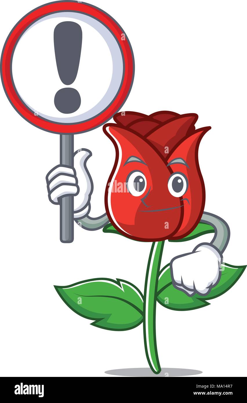 With sign red rose character cartoon Stock Vector Image & Art Alamy